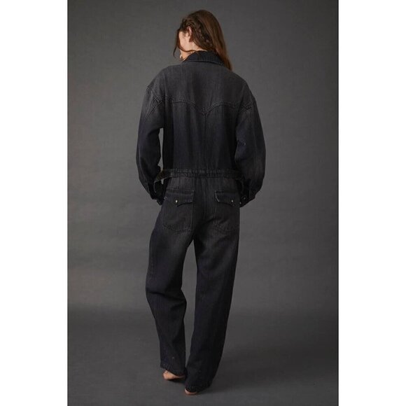 FREE PEOPLE x Care FP Townes Jumpsuit in Wash Black Size X-Small - Picture 3 of 13